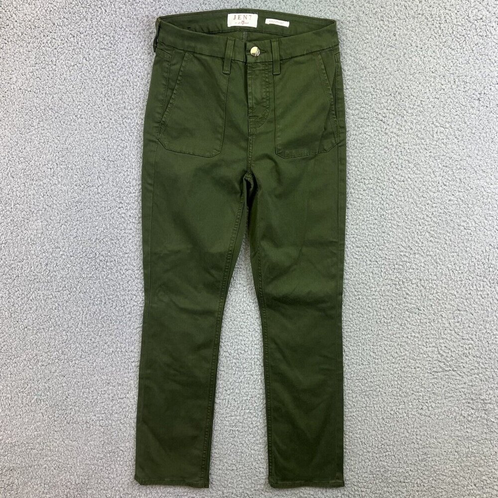 Jen7‎ by 7 for All Mankind Womens Sz 2 Military Ankle Skinny Jeans Olive 25 x 27